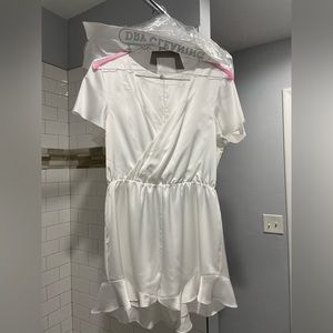 Show me your Mumu Say I Do Romper ~ Ivory Luxe Satin